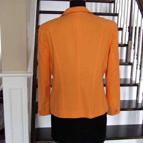 Steilmann Orange Summer Linen Cotton Lined Jacket 14 L - Picture 3 of 9